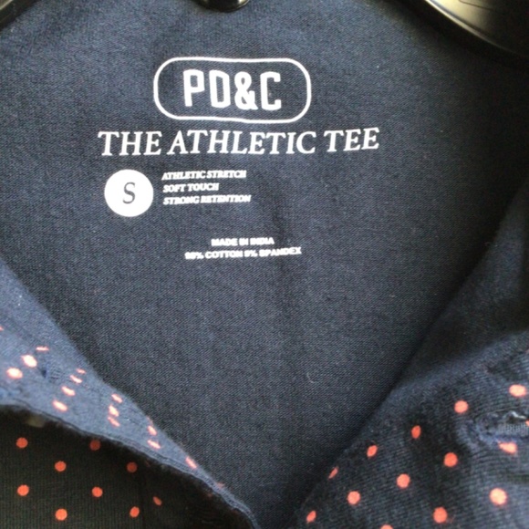 PD& C Navy with Pink Salmon Dots Polo Men size S - Picture 4 of 9